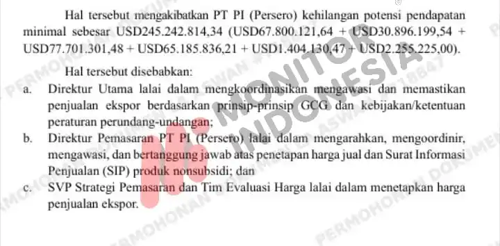 Badan Pemeriksa Keuangan (BPK) dalam Laporan Hasil Pemeriksaan (LHP) atas kinerja PT Pupuk Indonesia (Persero) dalam penyediaan pupuk dan peningkatan daya saing perusahaan selama periode 2022, 2023, hingga Semester I 2024. Laporan bernomor 39/T/LHP/DJPKN-VII/PBN.01/07/2025 dengan tanggal 29 Juli 2025 (Foto: Dok MI)