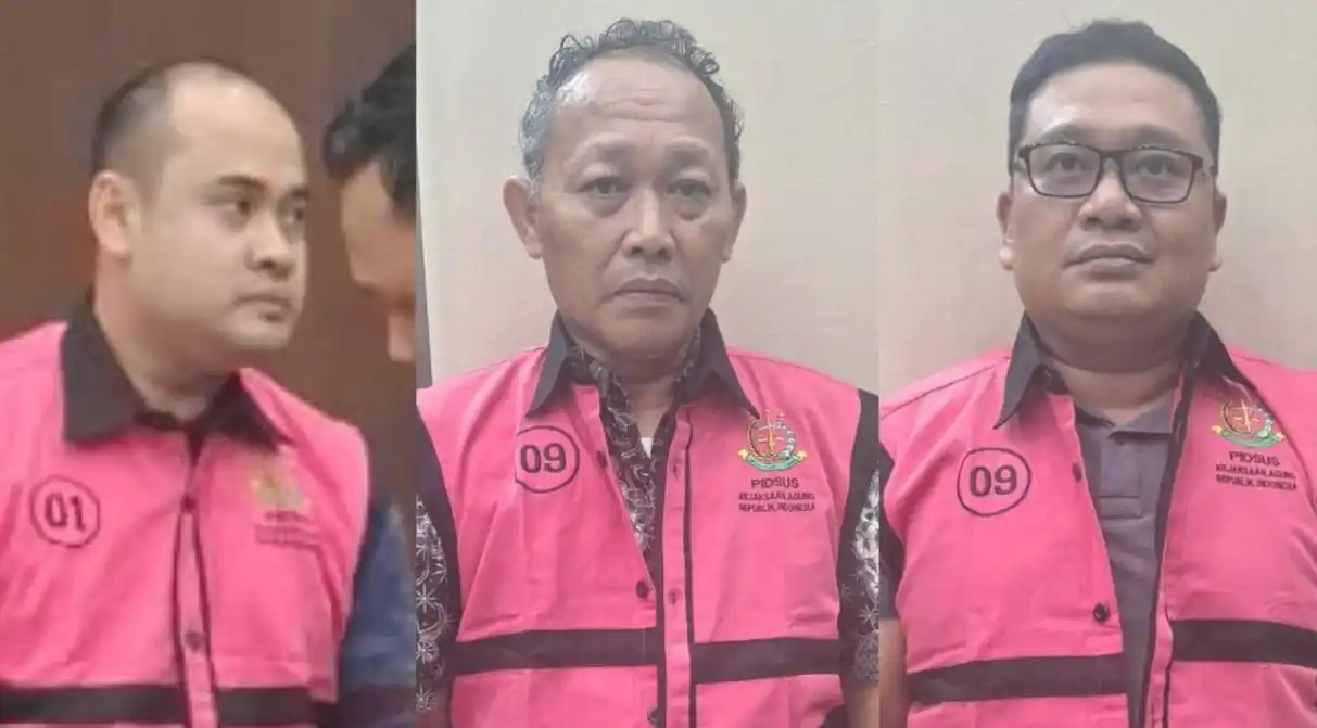 OTT KPK berhasil menjaring jaksa yang bertugas di Kejaksaan Tinggi Banten. Keterangan dari kiri ke kanan: HMK selaku Kasi Pidum Kejari Tangerang, RZ selaku Kasubbag Daskrimti Kejati Banten, RV selaku Kasi D Kejati Banten. (Foto: Dok MI/Kolase/Kejagung)