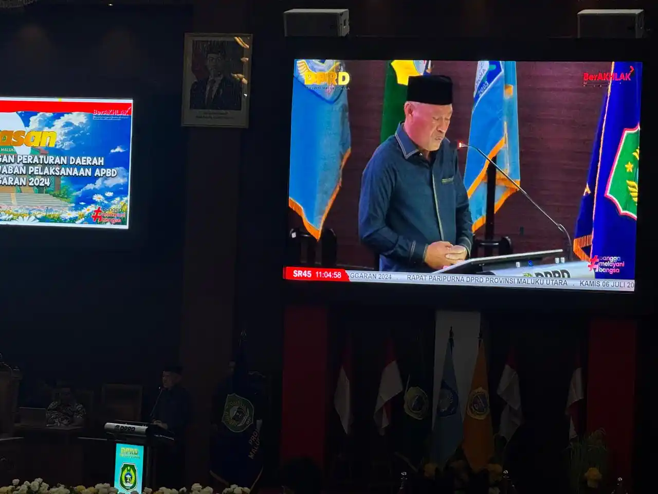 Wagub Malut, Sarbin Sehe saat menyampaikan penjelasan atas Ranperda Pertanggungjawaban Pelaksanaan APBD TA 2024 dalam Rapat Paripurna ke-26 di Sofifi, Kamis 3 Juli 2025 (Foto: Dok MI)