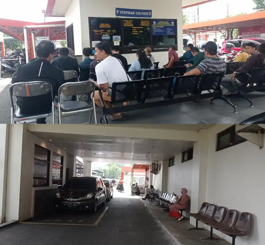 Suasana wajib pajak di kantor Samsat Bandung Tengah, Jl Kawaluyaan Raya, Kota Bandung, Jawa Barat, Sabtu (22/3/2025). (Foto: MI/Sugiyanto)