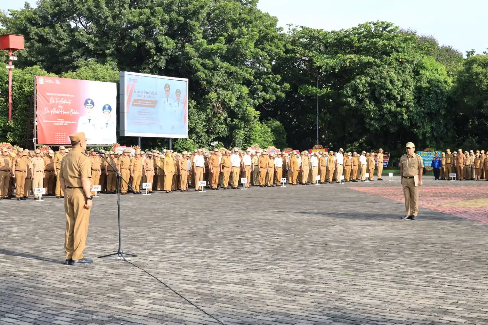 Suasana apel perdana di Lapangan Upacara, Plaza Pemerintahan Kota Bekasi, Senin (24/2/2025) (Foto: Dok MI)